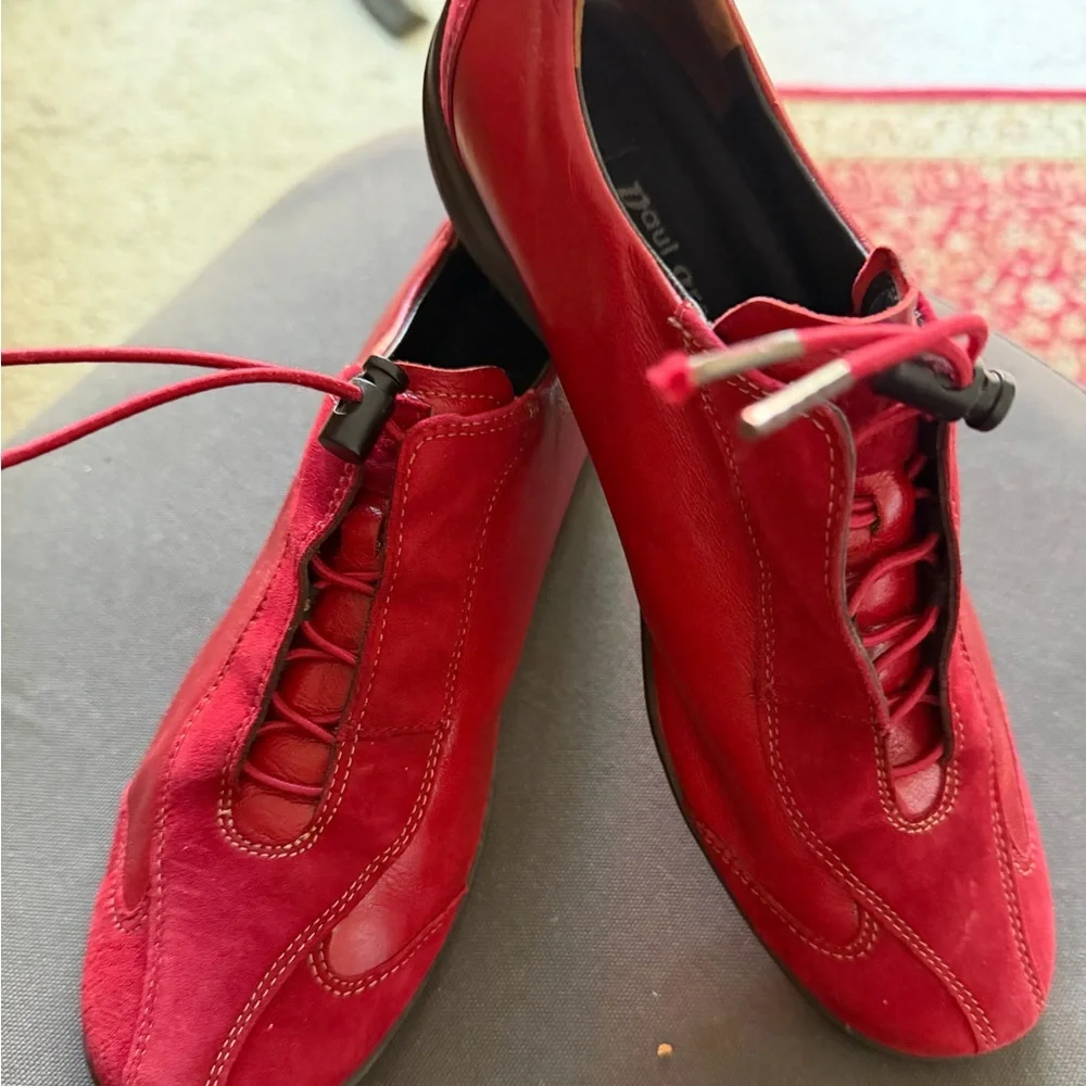 Paul Green Red Leather Women's Loafers - Picture 7 of 16